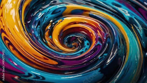 Colorful swirling abstract paint pattern with a vibrant atmosphere