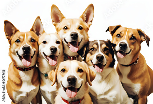 selfie group of dogs 
