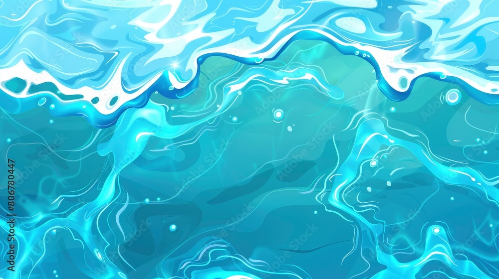 Blurred Transparent Blue Colored Water Offers A Sense Of Calm And Serenity, Inviting Reflection And Introspection, Cartoon Background