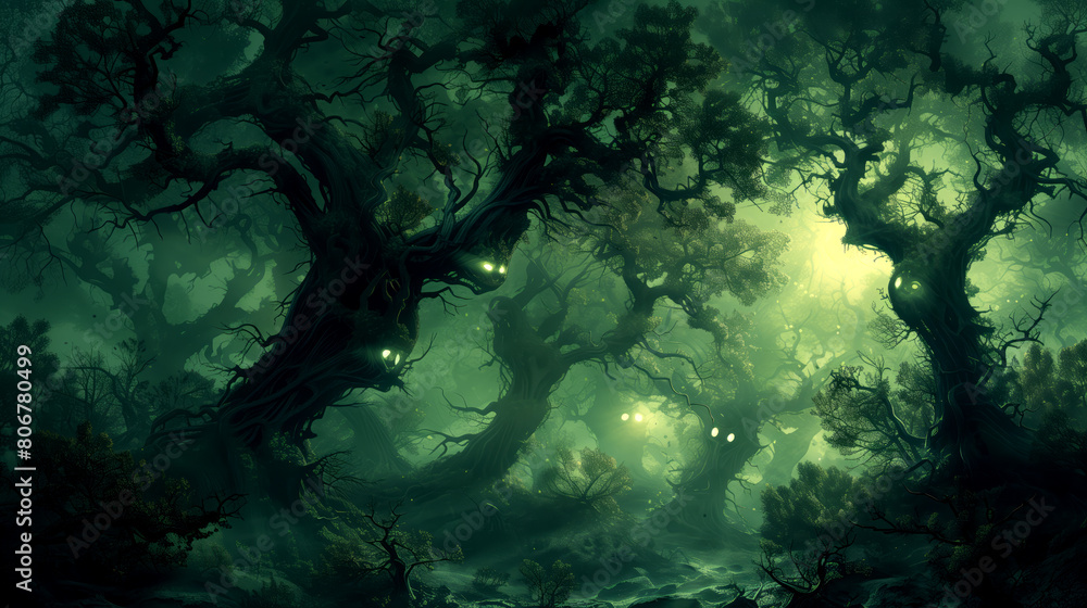 custom made wallpaper toronto digitalA spectral forest with trees that have faces and whisper secrets to passersby