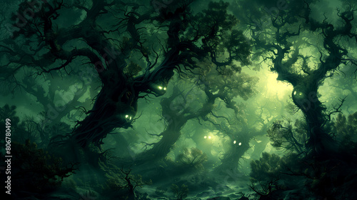 Wallpaper Mural A spectral forest with trees that have faces and whisper secrets to passersby Torontodigital.ca