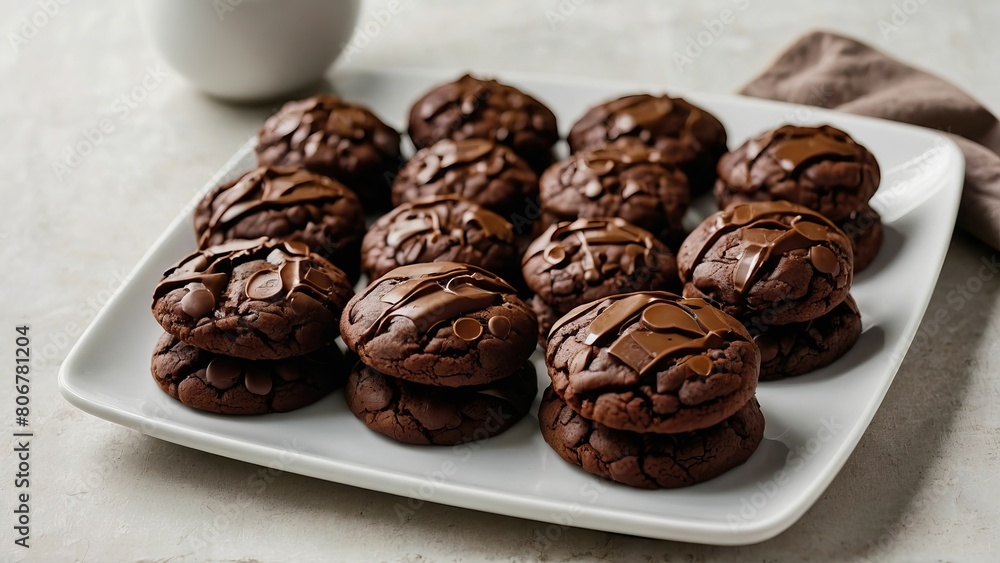 Chocolate cookies on a plate Chocolate cookies on a plate