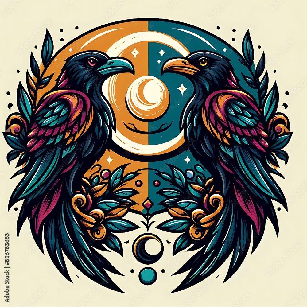 Fototapeta premium Hugin and Munin 