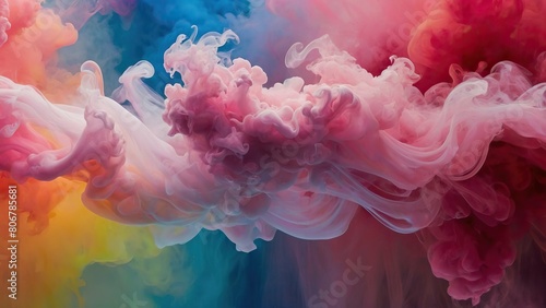Vibrant abstract smoke with colorful gradient