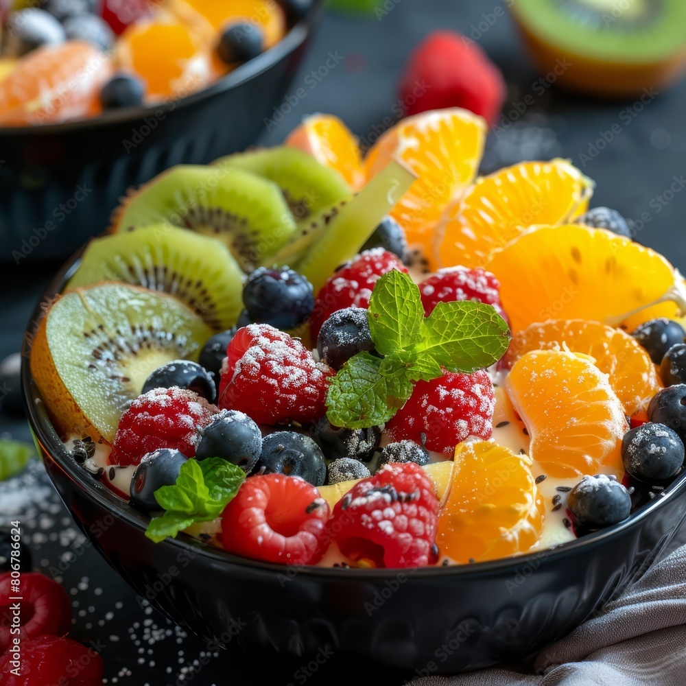 oranges, kiwis, raspberries, and kiwi oranges, kiwis, raspberries, and kiwi