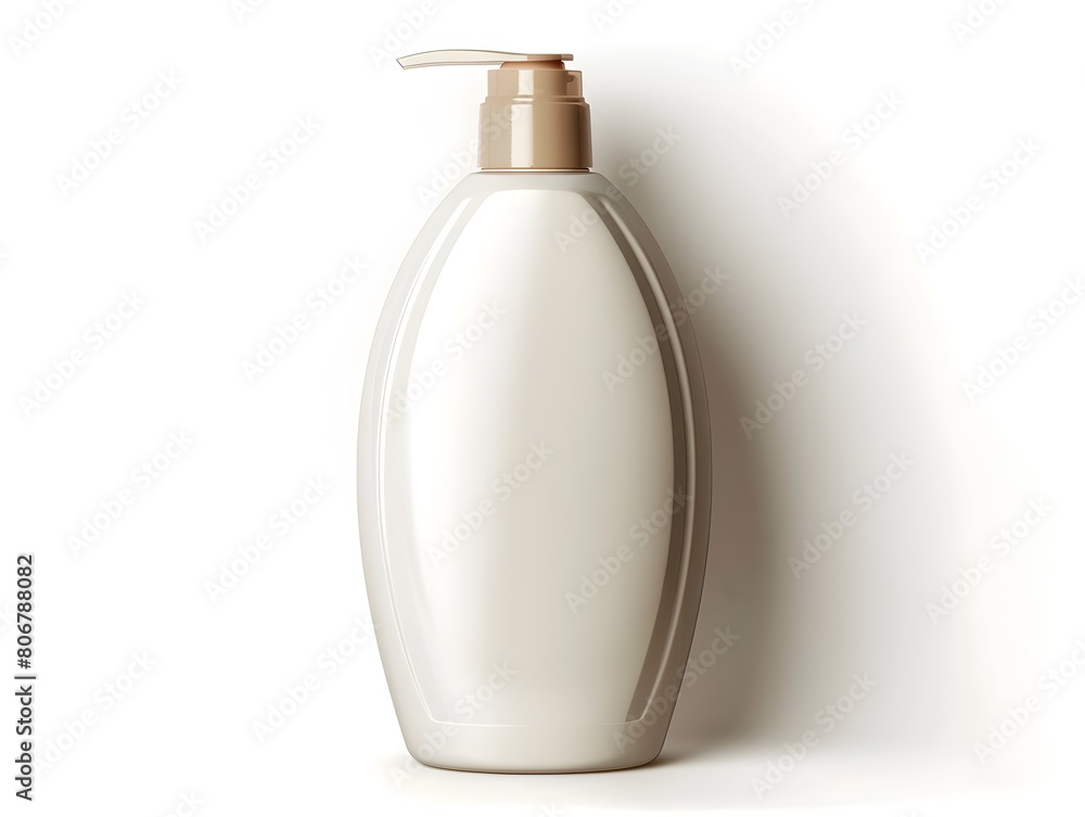 Elegant white cosmetic conditioner bottle on a plain background showcasing the product's clean and modern design for beauty and personal care Elegant white cosmetic conditioner bottle on a plain background showcasing the product's clean and modern design for beauty and personal care