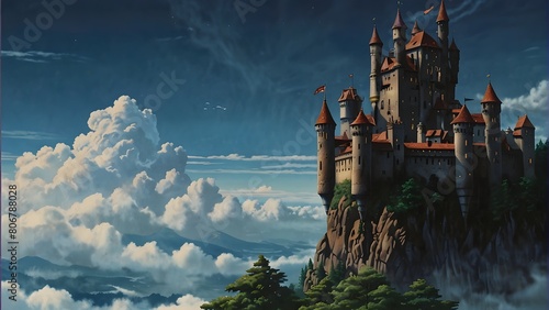 A castle designed as a kingdom in the sky photo