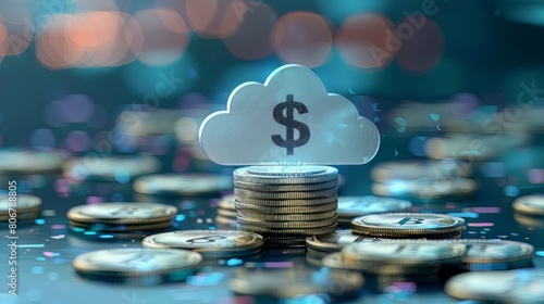 Cloud Computing Cost Efficiency, cost efficiency in cloud computing with an image showing pay-per-use pricing models, resource optimization techniques