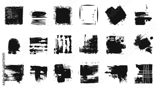 Grunge texture. Hand drawn abstract vector set. Isolated on white background