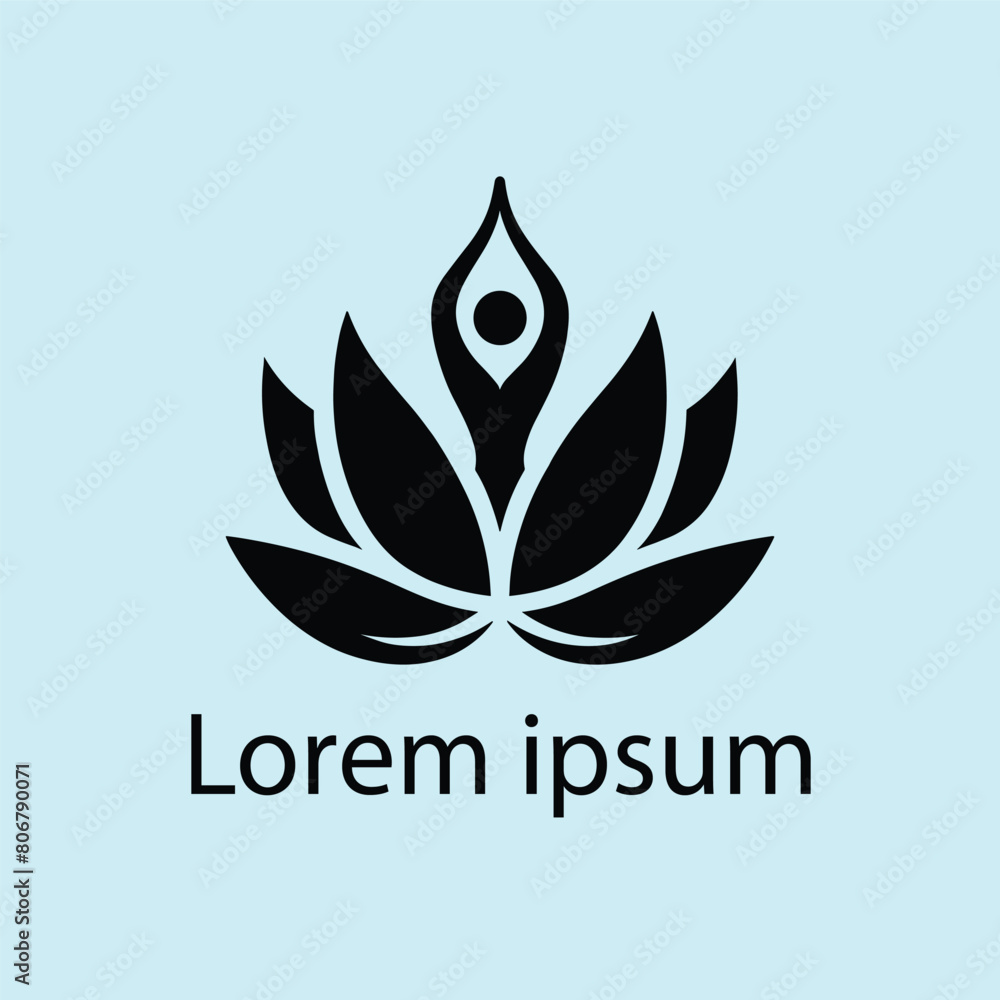 Obraz premium Yoga template Logo design. minimalist zen logo style