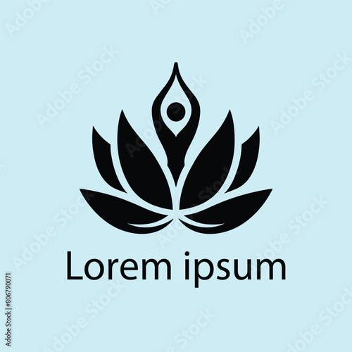 Yoga template Logo design. minimalist zen logo style