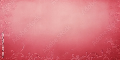 Red soft pastel color background parchment with a thin barely noticeable floral ornament, wallpaper copy space, vintage design blank copyspace