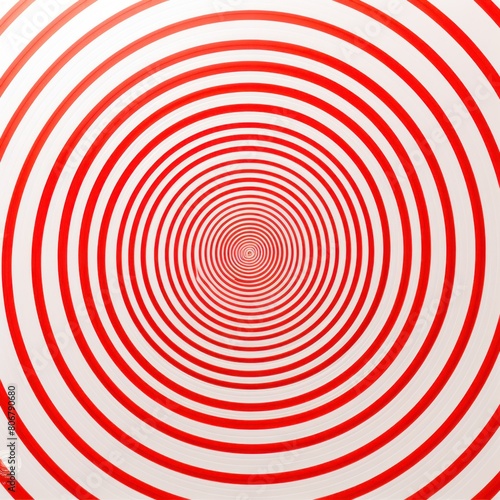 Red thin concentric rings or circles fading out background wallpaper banner flat lay top view from above on white background with copy space blank 