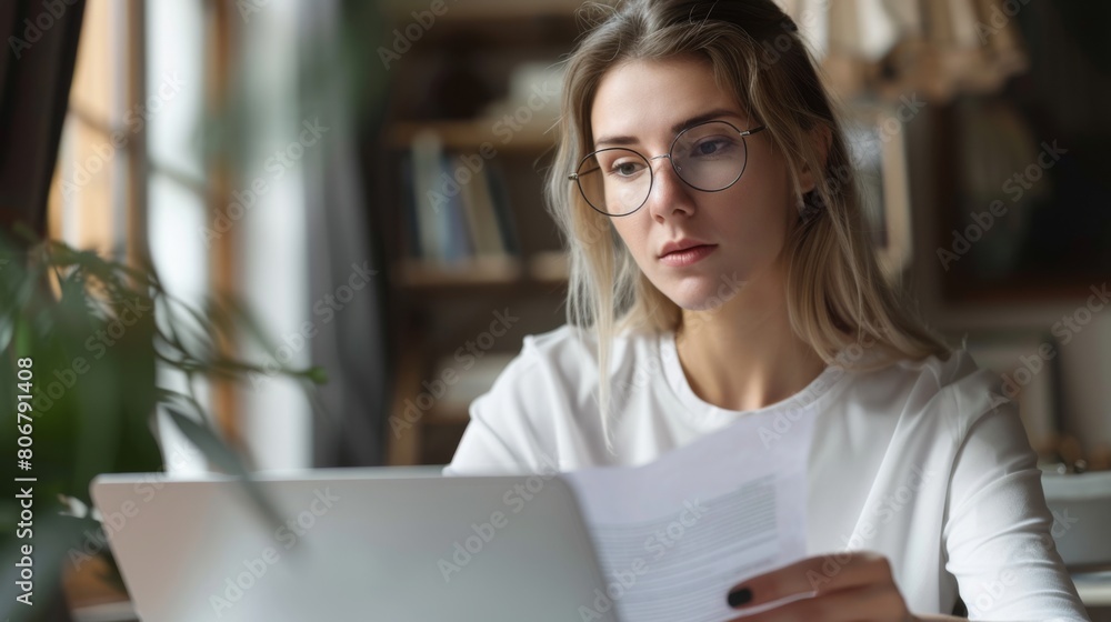 A Professional Woman Reviewing Documents A Professional Woman Reviewing Documents