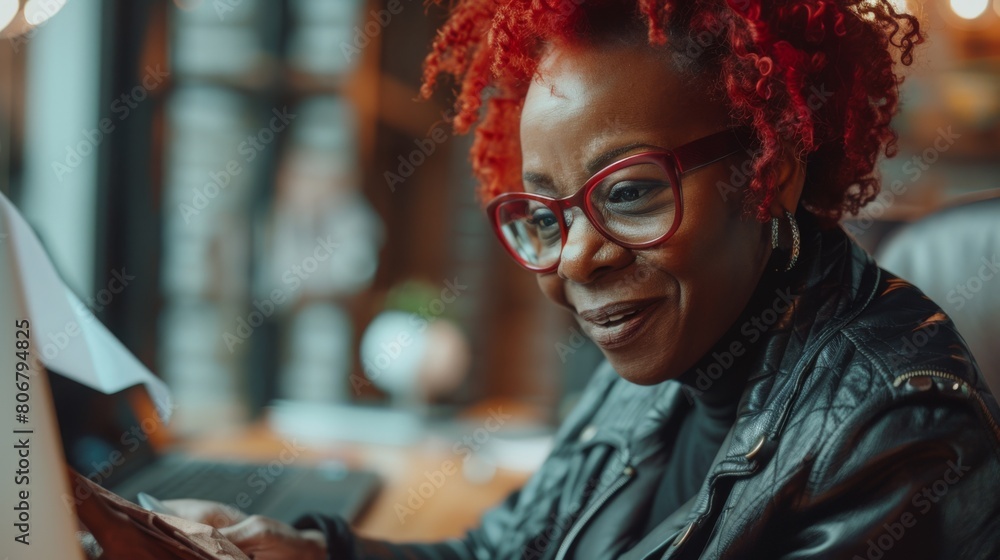 Smiling Businesswoman with Red Hair