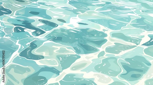 Desaturated Transparent Clear Water Surface Texture, Imparting A Sense Of Tranquility And Calmness, Cartoon Background