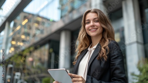 Smiling Professional Woman with Tablet