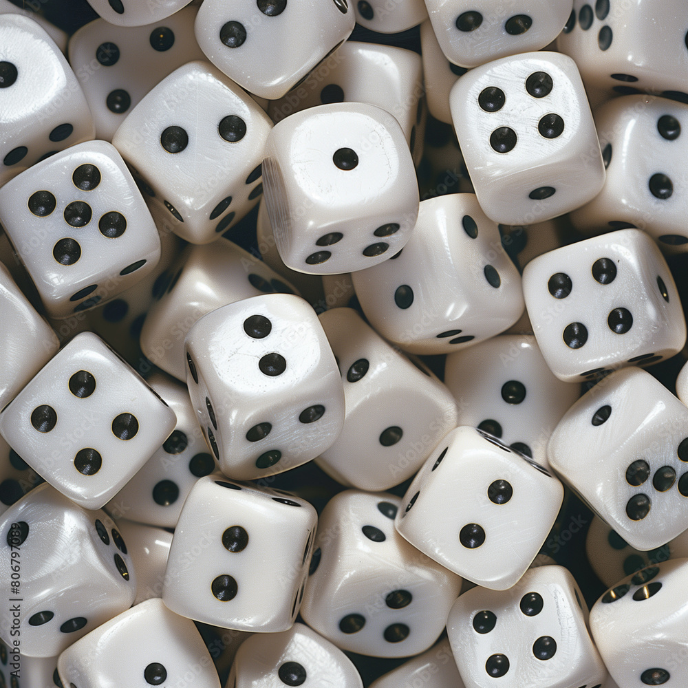 Fondo con detalle y textura de multitud de dados blancos
