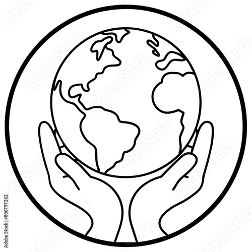 earth globe icon photo