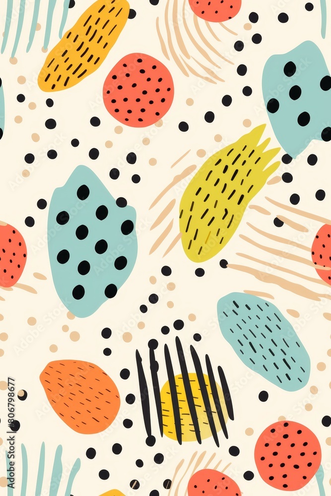 Seamless patterns tropical and polka dot Seamless patterns tropical and polka dot