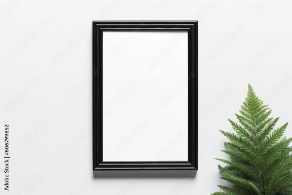 Minimalist black frame mockup against a clean, white background, showcasing simplicity and modern style, Minimalist black frame mockup against a clean, white background, showcasing simplicity and modern style,