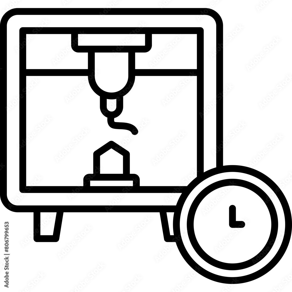 Printing Time Icon Printing Time Icon
