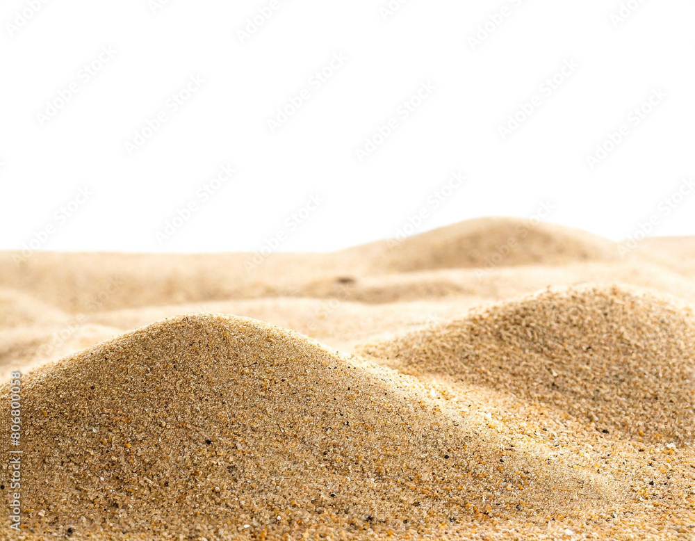 Sand unten am Rand isoliert auf weißen Hintergrund, Freisteller Sand unten am Rand isoliert auf weißen Hintergrund, Freisteller