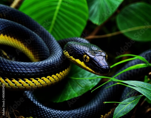 black-yellowish snake 