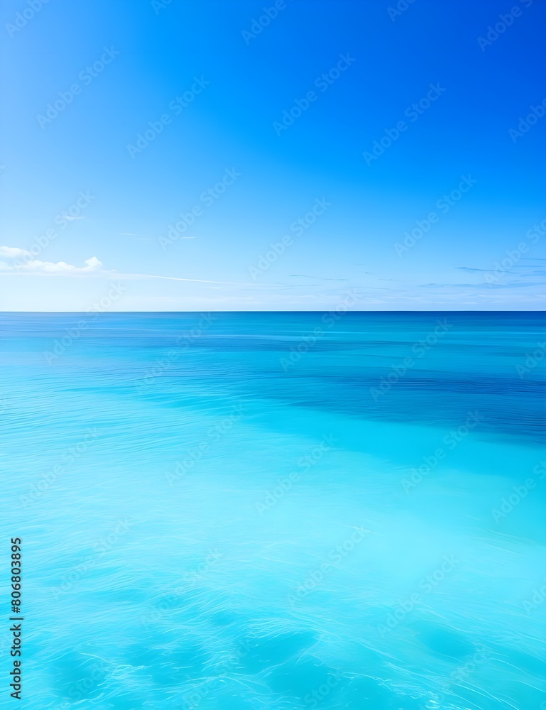 blue sea and blue sky