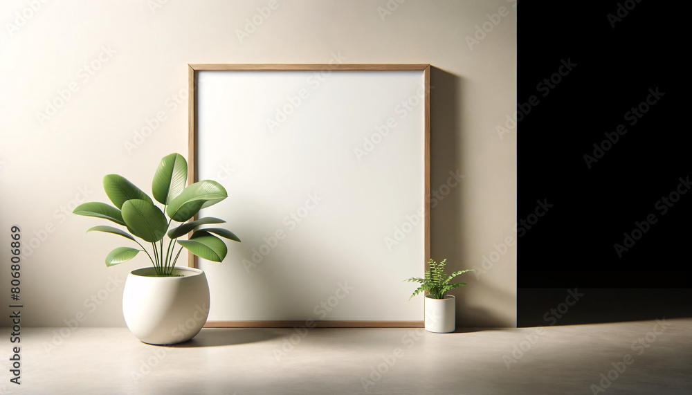 Empty wooden picture frame Empty wooden picture frame