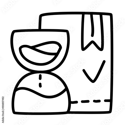 time order of package shipping and delivery in doodle icons