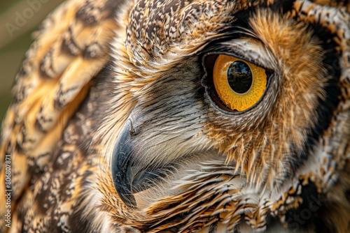 The Eurasian eagle-owl (Bubo bubo). Beautiful simple AI generated image in 4K, unique.