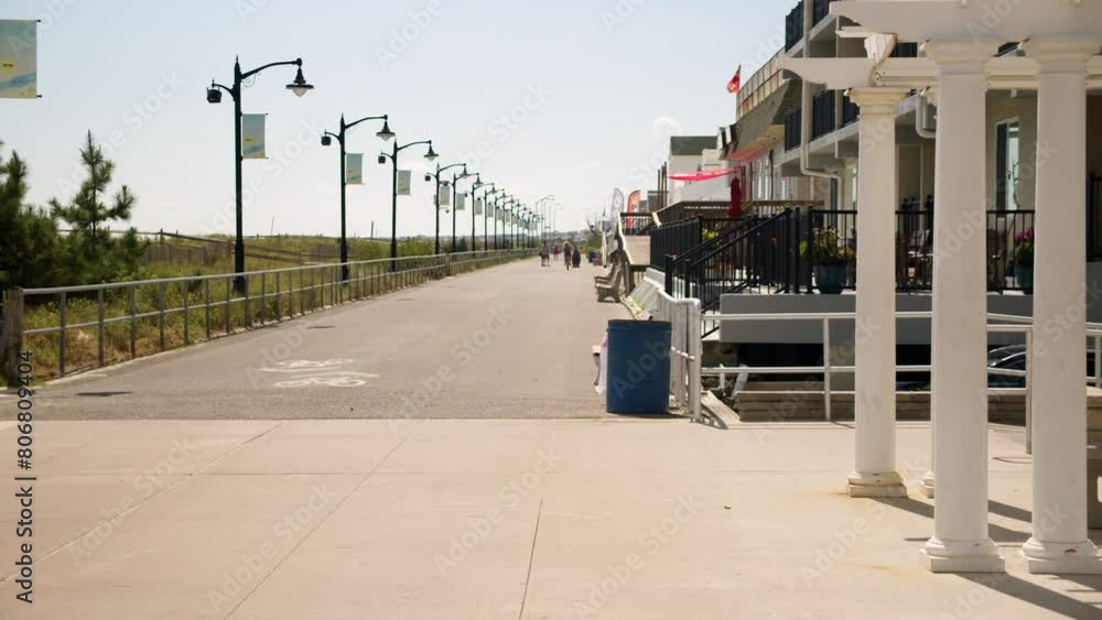 Looking Down the Bike Path in Wildwood, NJ Looking Down the Bike Path in Wildwood, NJ