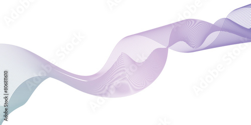Abstract wavy lines flowing curve gradient color on transparent background. Abstract white background colorful lines. modern wavy stripes on white background isolated.	