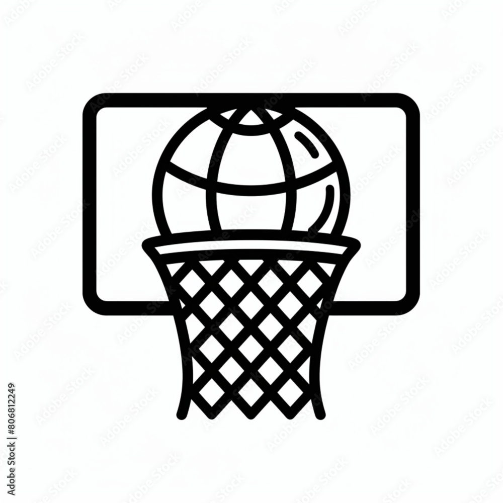 Net, ball icon. Simple line, outline vector elements of basketball for ui and ux, website or mobile application Net, ball icon. Simple line, outline vector elements of basketball for ui and ux, website or mobile application