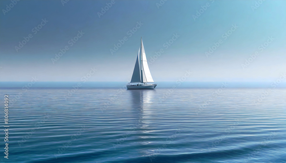 Obraz premium sailboat on the sea minimalist copy space 