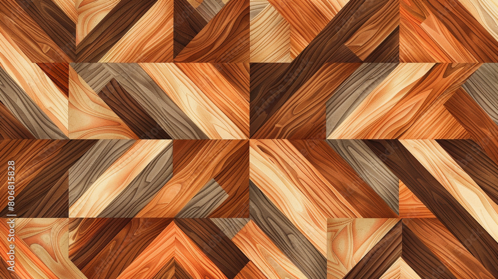 A seamless pattern with geometric wood parquet A seamless pattern with geometric wood parquet