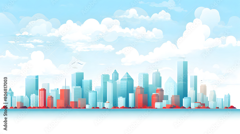 Digital cityscape flat design illustration abstract graphic poster web page PPT background