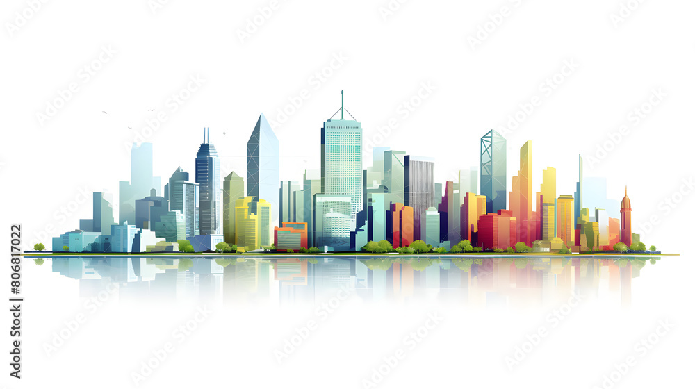 Digital cityscape flat design illustration abstract graphic poster web page PPT background Digital cityscape flat design illustration abstract graphic poster web page PPT background