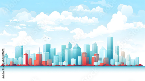 Digital cityscape flat design illustration abstract graphic poster web page PPT background