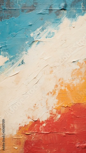 Blue white and orange abstract painting © Adobe Contributor