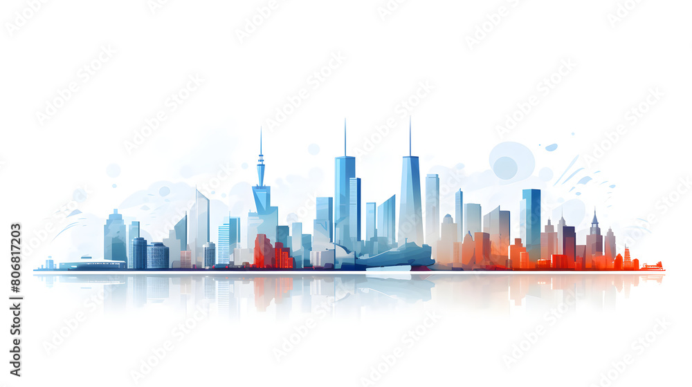 Digital cityscape flat design illustration abstract graphic poster web page PPT background Digital cityscape flat design illustration abstract graphic poster web page PPT background