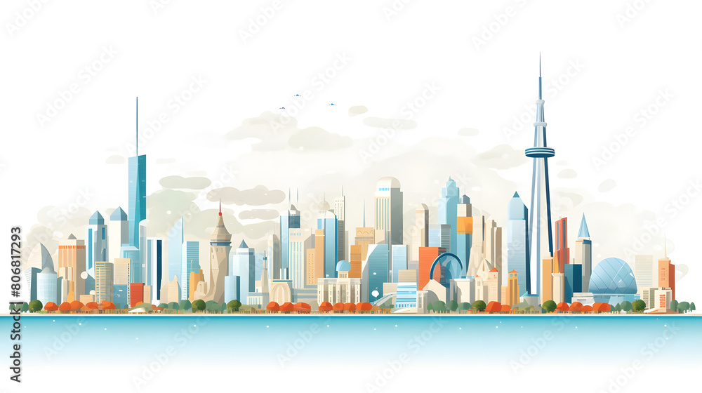 Digital cityscape flat design illustration abstract graphic poster web page PPT background Digital cityscape flat design illustration abstract graphic poster web page PPT background