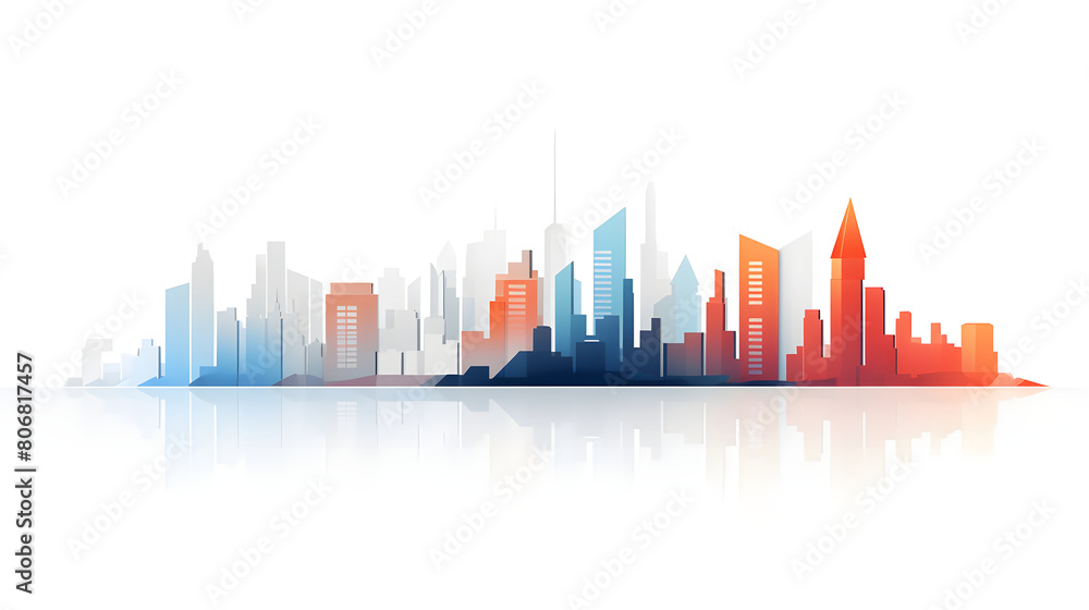 Digital cityscape flat design illustration abstract graphic poster web page PPT background