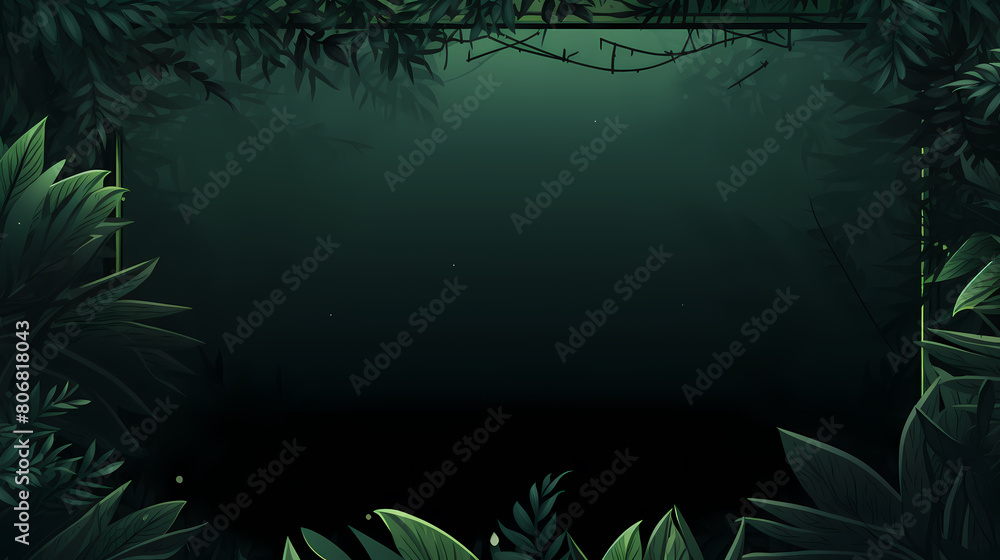 Dark green tropical leaves with frame Dark green tropical leaves with frame