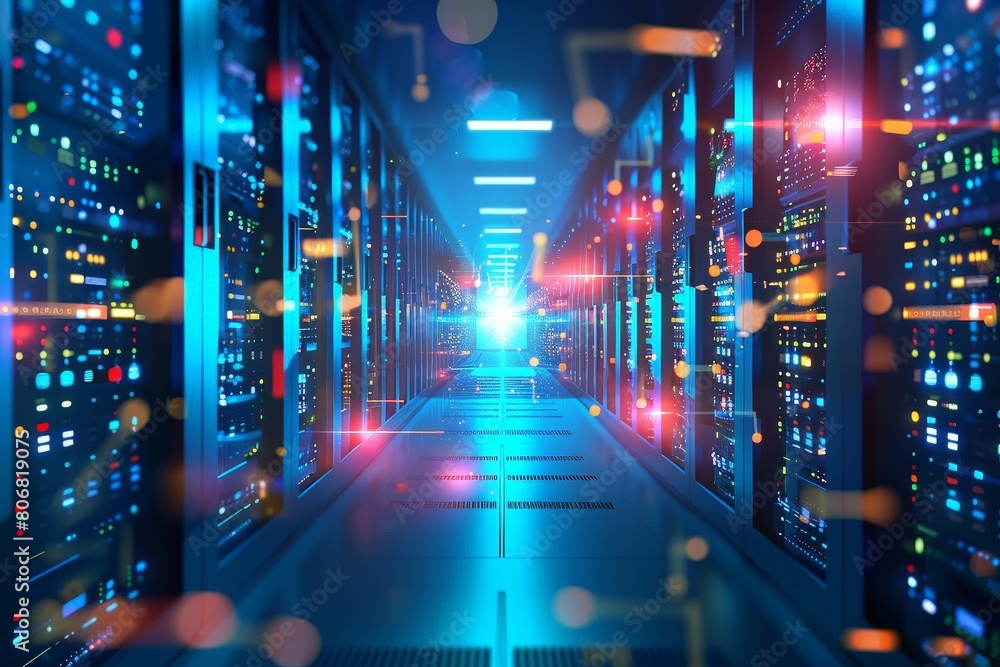 abstract technology and datacenter with light and modern style abstract technology and datacenter with light and modern style