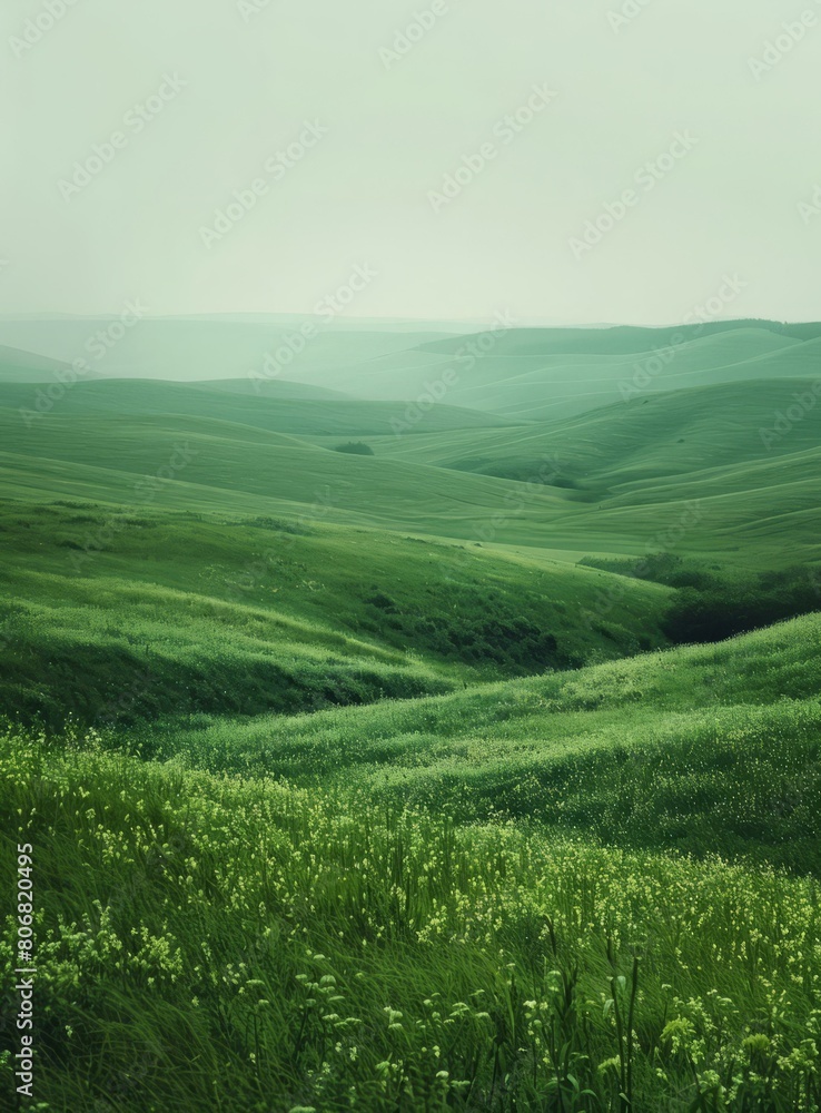 Fototapeta premium Green rolling hills of Tuscany, Italy