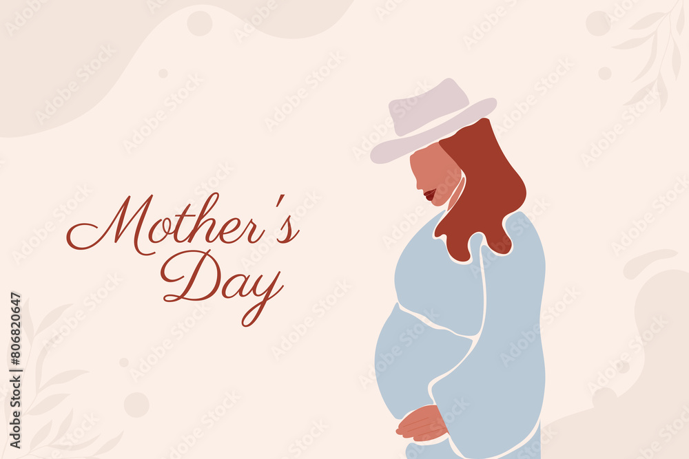 Mother's day faceless pregnant woman
