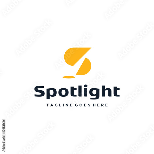 Initial Letter S with Spotlights for Entertainment Show Logo Design