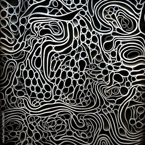 Black and white organic 3D structure
